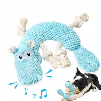 IntiMeg Jouet en peluche hippopotame pour chien