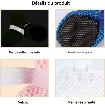 ZenPets Lot De 4 Chaussures D'été En Maille Pour Chiens