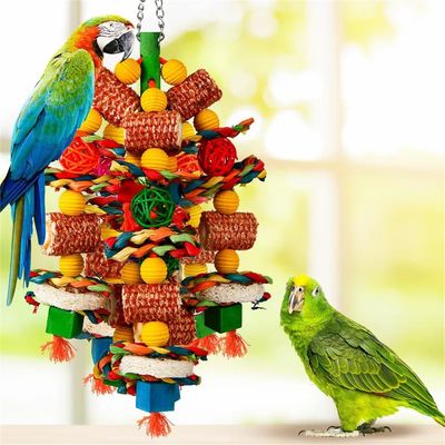 IntiMeg Jouets pour oiseaux,pour perroquets gris africains, aras, cacatoès