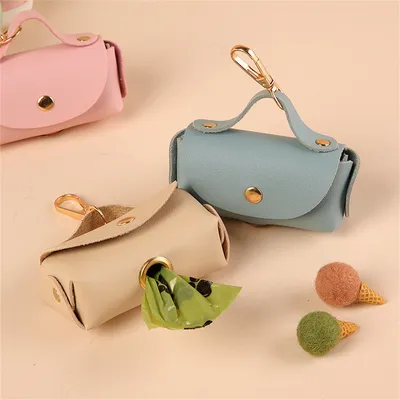 IntiMeg Distributeur de sacs à excréments pour animaux de compagnie en cuir