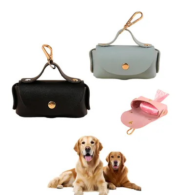 IntiMeg Distributeur de sacs à excréments pour animaux de compagnie en cuir