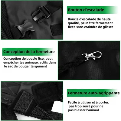 ZenPets Compact Noir Sac À Dos De Transport Pour Chats Et Chiens