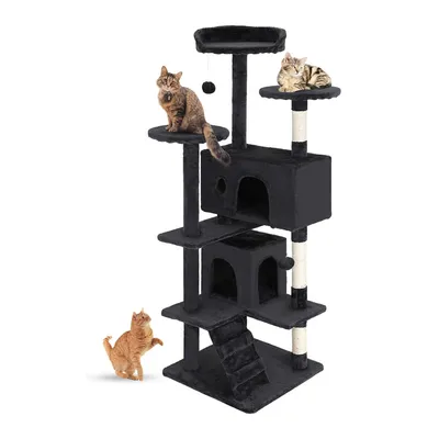 Arbre à chat de 137 cm avec griffoir multi-niveaux et résistant Arbre à chat de 137 cm avec griffoir multi-niveaux et résistant