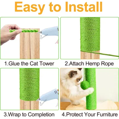 UAMLY Corde à gratter pour chat, corde en sisal pour chat