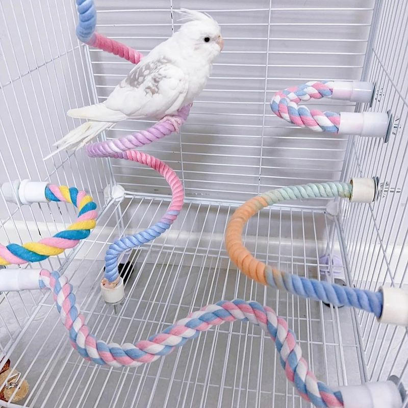 UAMLY Perchoir en corde pour cage à oiseaux