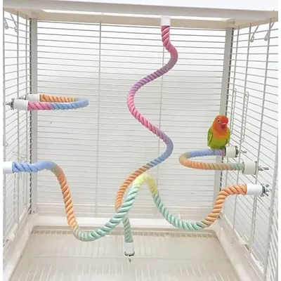 UAMLY Perchoir en corde pour cage à oiseaux