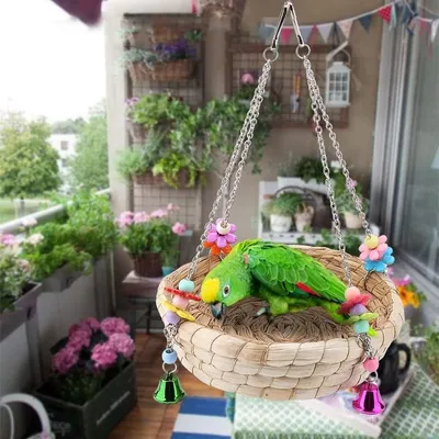 Pet Planet Jouet Balançoire de Nid Pour Perroquet