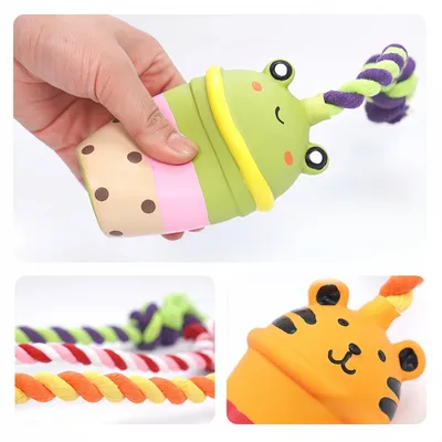 FurryFusion Jouet pour chien en forme de tasse de thé au lait