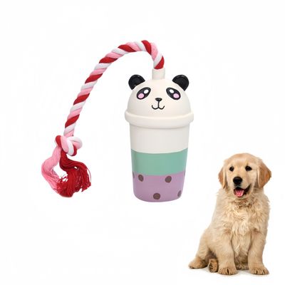 FurryFusion Jouet pour chien en forme de tasse de thé au lait