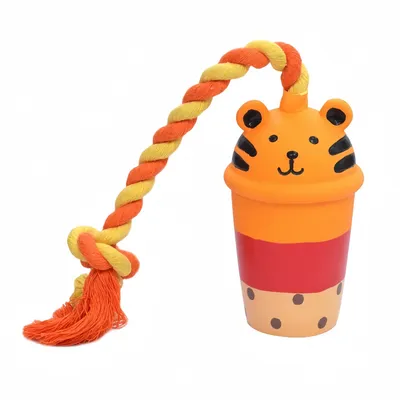 FurryFusion Jouet pour chien en forme de tasse de thé au lait