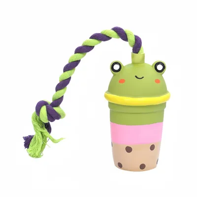 FurryFusion Jouet pour chien en forme de tasse de thé au lait