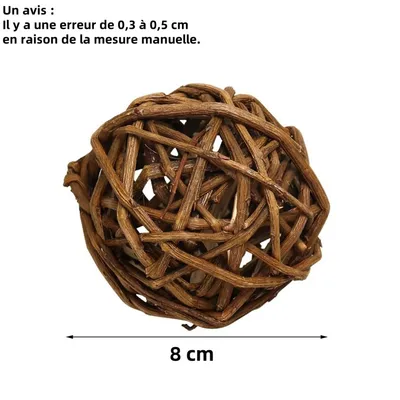 ZooVenture Lot De 9 Balles En Osier Naturel Jouet Pour Petits Animaux