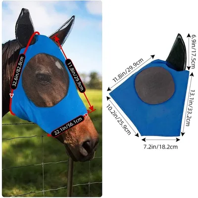 ZooVenture Masque Anti-Mouches Noir Extensible Pour Cheval ZooVenture Masque Anti-Mouches Noir Extensible Pour Cheval