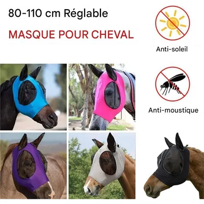 ZooVenture Masque Anti-Mouches Noir Extensible Pour Cheval ZooVenture Masque Anti-Mouches Noir Extensible Pour Cheval