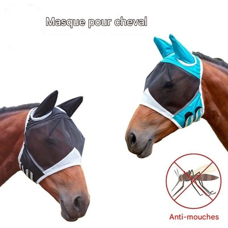 ZooVenture Masque Anti-mouches En Maille Fine Avec Oreilles Pour Cheval