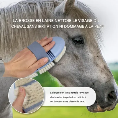 ZooVenture Cepillo facial flexible hecho a mano para caballos