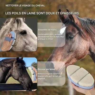 ZooVenture Cepillo facial flexible hecho a mano para caballos