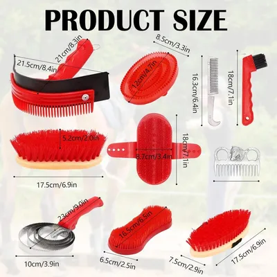 ZooVenture Brosses Pour Chevaux Ensemble De 10 Pièces ZooVenture Brosses Pour Chevaux Ensemble De 10 Pièces