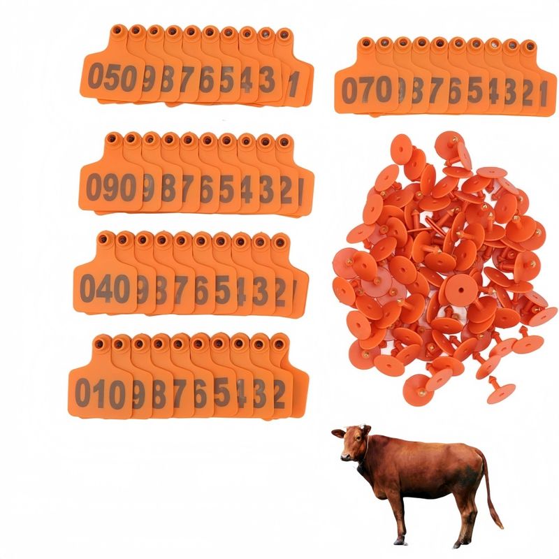 ZooVenture Lot De 100 Étiquettes D'oreille Numérotées En TPU Pour Vaches