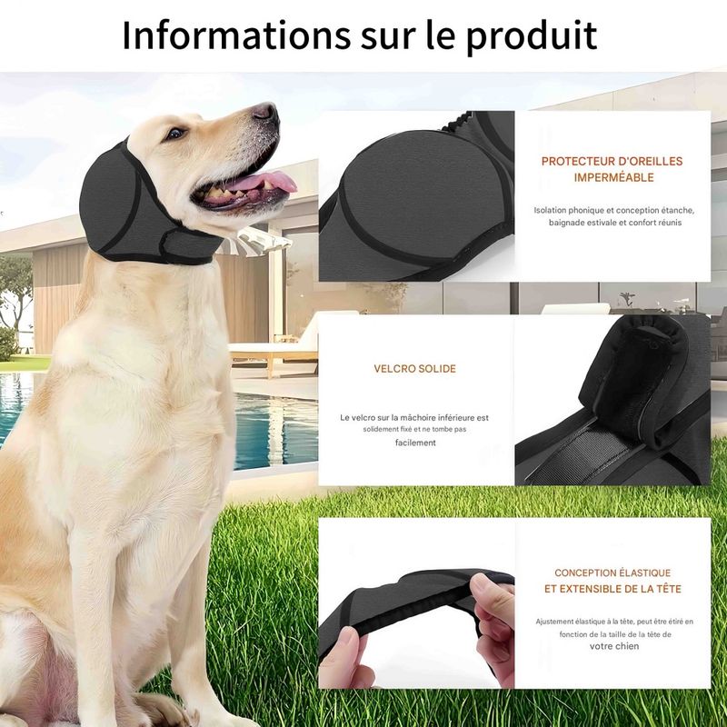 FurryFusion Cache-oreilles de protection pour chien