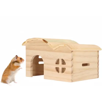 ZooVenture Maison En Bois Sans Fond Résistante Aux Morsures Pour Hamster ZooVenture Maison En Bois Sans Fond Résistante Aux Morsures Pour Hamster