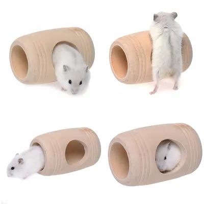 ZooVenture Lot De 4 Jouets - Cachettes En Bois Naturel Pour Hamster