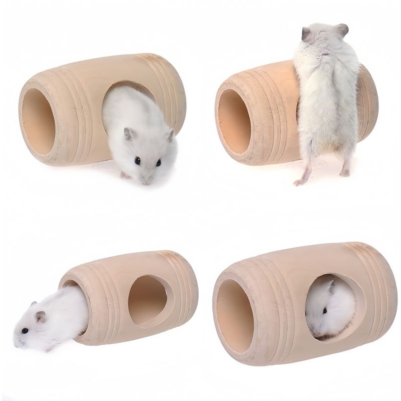 ZooVenture Lot De 4 Jouets - Cachettes En Bois Naturel Pour Hamster