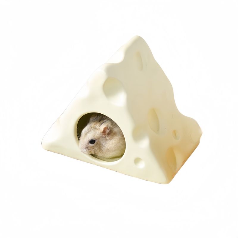 FurryFusion Cachette pour petits animaux en forme de fromage