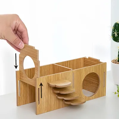 FurryFusion Cachette en bois pour animaux
