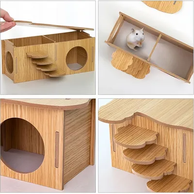 FurryFusion Cachette en bois pour animaux