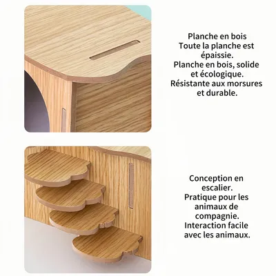 FurryFusion Cachette en bois pour animaux