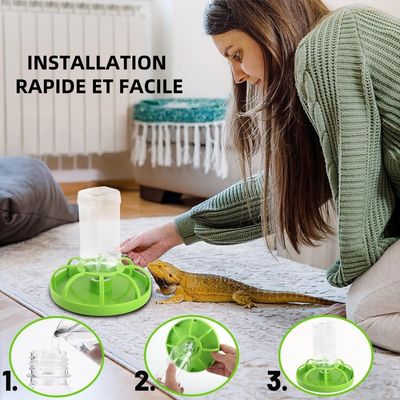 ZooVenture Dispensador de agua con botella para reptiles
