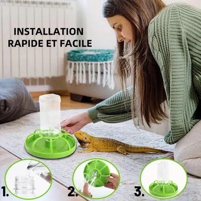 ZooVenture Distributeur D'eau Avec Bouteille Pour Reptiles