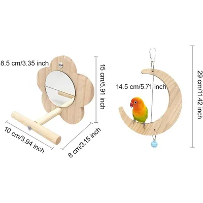 ZooVenture Balançoire En Bois Pour Oiseaux