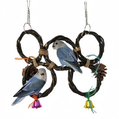 FurryFusion Jouet de balançoire suspendue pour oiseaux