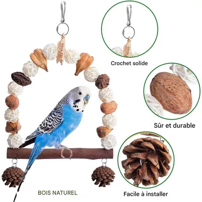 ZooVenture Lot De 6 Jouets À Mâcher En Bois Naturel Pour Oiseaux
