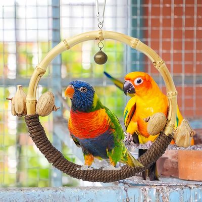 FurryFusion Columpio de aro de juguete para pájaros