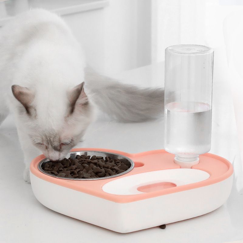 UAMLY Distributeur automatique d'eau et de nourriture pour chat 2 en 1