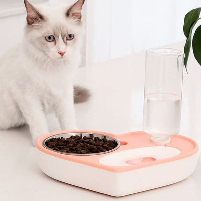 UAMLY Distributeur automatique d'eau et de nourriture pour chat 2 en 1