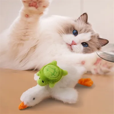 Pet Planet Jouet pour chat Oie blanche simulée