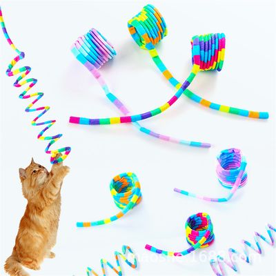 IntiMeg Jouet élastique en bandes arc - en - ciel pour chat