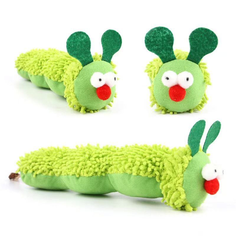IntiMeg Jouet de chenille en peluche pour chat  2 articles