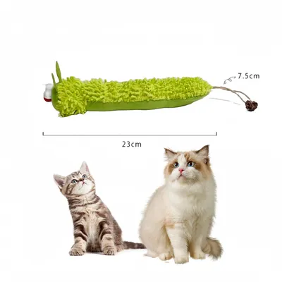 IntiMeg Jouet de chenille en peluche pour chat 2 articles