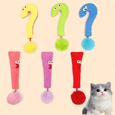 IntiMeg Oreiller jouet pour chat en forme d'exclamation et d'interrogation