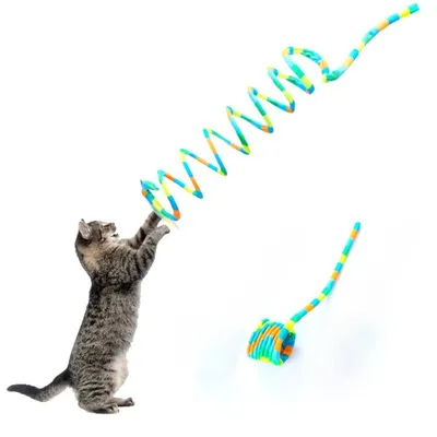 IntiMeg Jouet élastique en bandes arc - en - ciel pour chat