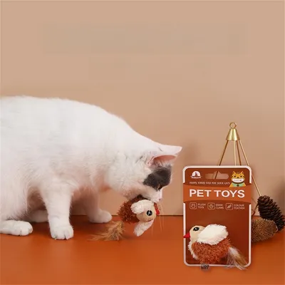 IntiMeg Jouet pour chat en forme d'oiseau simulé