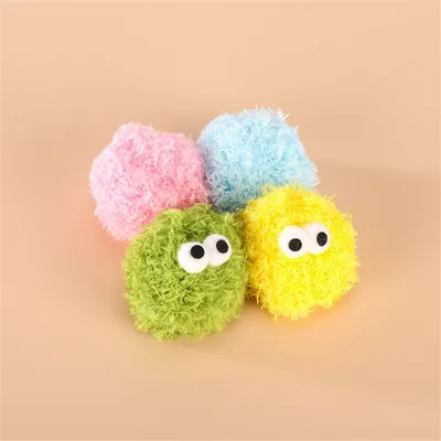 IntiMeg Jouet pour chat en forme de boule pompon colorée