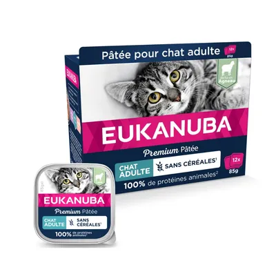 EUKANUBA - Eukanuba - Chat Adulte - Sans céréales - pâtée Agneau