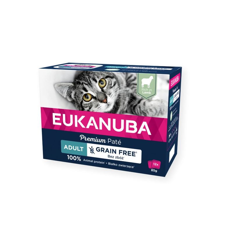 EUKANUBA - Eukanuba - Chat Adulte - Sans céréales - pâtée Agneau