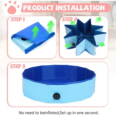 Qinhul Piscine pliable pour chats et chiens